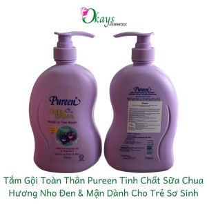 Sữa tắm gội toàn thân Pureen OK390 dành cho bé trẻ sơ sinh nhẹ dịu không cay mắt 750ml