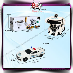 Mobil Transform Robot Polisi Mainan Anak Transformerr Light Sound