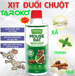 Xịt Đuổi Chuột TAROKO 500ml Nhập Khẩu Đài Loan Chiết Xuất Thiên Nhiên Hương Quế An toàn Xua Đuổi Chuột Gián