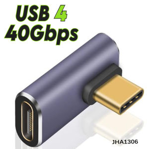 USB C Adapter 40Gbps Middle Elbow USB C 90 Degree Adapter PD Right Angle USB C Adapter 100W