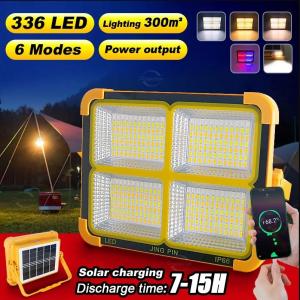 336LED Solar light Outdoor Solar lamp Rechargeable lampu suluh Hand Lamps Outdoor lighting Built-in 12500mAh Battery Camping Lantern