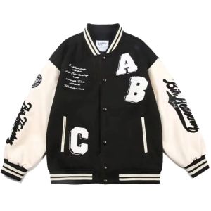 Jaket Baseball Varsity Oversize Wanita ZIpper MLB NY M-3XL Sweater Wanita Gaya Korea Jumbo Termurah