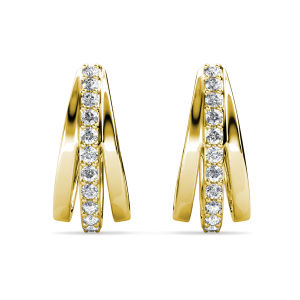 Her Jewellery Aurielle Hoop Earrings - Luxury Crystal Embellishments plated with 18K Gold