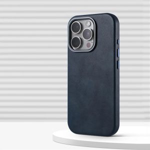 Luxury Business Retro Leather Magnetic Case For iPhone 18 17 Pro Max 16 Plus 15 14 13 MagSafe Alloy Wireless Charging Cover2026