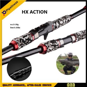 Pipeiness Cần Câu Cá 2 Khúc Cần Câu Quay/Cần Câu Lure Hành Động H: 5-30G Dây: Tay Cầm EVA Công Suất Lớn 5-20Lbs