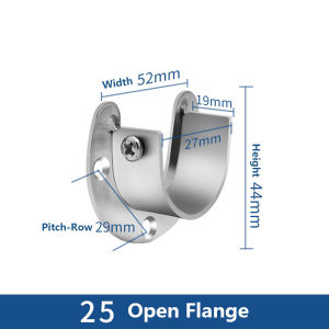 Official Curtain Rod Round Tube Closet U Shaped Rod Support Flange End Supports Closet Pole Sockets Socket Tube Bracket