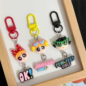 Anime Fan พวงกุญแจ พาวเวอร์พัฟเกิร์ลพวงกุญแจ powerpuff พวงกุญแจ ตุ๊กตาห้อยกระเป๋าน่ารักๆ ไฮเปอร์บลอสซั่ม พวงกุญแจสาว Powerpuff น่ารักน่ารักๆ ฟองฟองฟอง จี้รูปดอก สร้างสรรค์และสร้างสรรค์ อะนิเมะ พวงกุญแจบัตเตอร์คัพ ตกแต่งกระเป๋าเป้สะพายหลัง