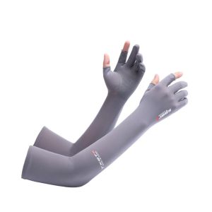 【Dikirim dlm 24jam】Anti UV embun 2 jari Manset Mangset Tangan Sarung Lengan Sutra Es Tangan Panjang Armguard Arm Sleeve Rockbros Musim Panas Untuk Outdoor Mengemudi Berlari Bersepeda Memancing