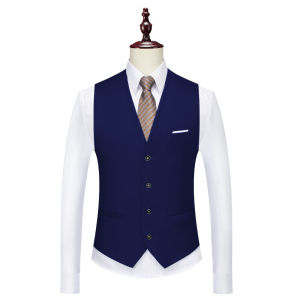 GUKENRO Suit Vest for Men High End Pure Color V-neck all-match slim fit Formal Wear Business Wedding Simple Male Waistcoat