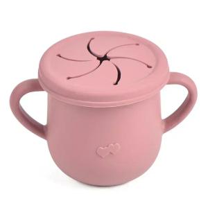 BPA Free Kids Silicone Food Storage Box Solid Color Baby Snack Cup Portable Children Snacks Container With Lid2026