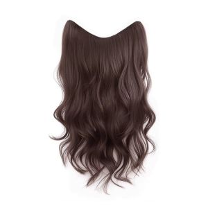 KINTHAZER Simulated Invisible Seamless V-shaped Wig One-piece Synthetic Long Curly Wavy Hair Fashion Hair Extension Fluffy High Layered Hairpiece Women
