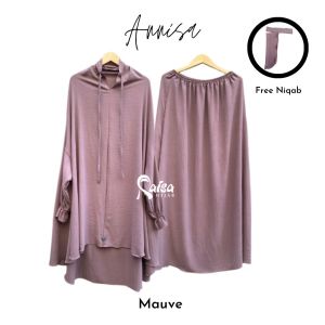 Kerudung Instan Wanita Terbaru Kekinian Khimar Manset Tangan Set ANISA