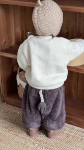 Baby clothes for autumn and winter Korean-style childrens clothing thickened winter wear boys fleece-lined lion patch outfit