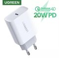 Cốc Sạc Nhanh UGREEN 1 Cổng USB Type C Hỗ trợ PD QC 4.0 3.0 Tối Đa 20W Dùng Cho ip12/ip11/XS Max/XS/ip8+ và Android.