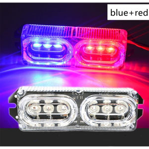 6 Led Motorcycle Strobe Brake Tail Light Drl Led Warning Lights 12v Red And Blue Flash Light  Stop Car