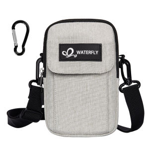 WATERFLY Small Shoulder Crossbody Bag Multifunctional Handbag Mobile Phone Bag Mini Belt Bag Bumbag Fanny Waist Pack EDC Pouch with Adjustable Strap Carabiner for Men Women Ladies