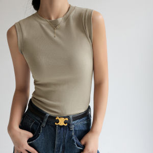 เสื้อกล้ามสายเดี่ยวผ้าฝ้ายแท้คอกลมไซส์เล็กใส่ด้านในแมทช์ลูกคงและสำหรับผู้หญิง ช่วงฤดูร้อน แต่ก็สามารถทำกับสิ่งใหญ่ได้ ด้านนอกปกปิดหน้าอกได้