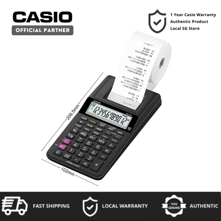 Casio Mini Printing Calculator HR-8RC (Black) Lazada Singapore