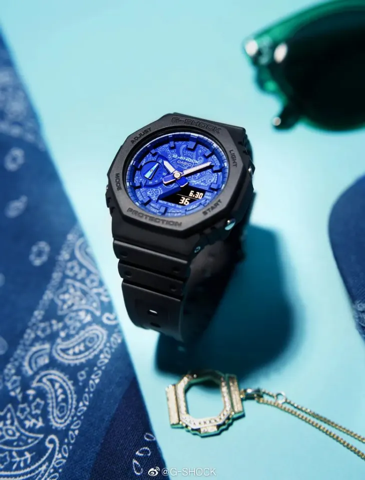 Casio G-Shock GA-2100BP-1A Paisley Blue Series Analog Digital