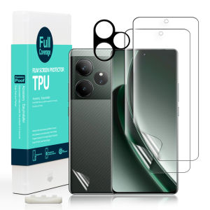 Ibywind For Realme GT 6 5G&GT 6T 5G Screen Protetorwith 2Pcs Flexible TPU Film1Pc Camera Lens Protector1Pc Backing Carbon Fiber Film [Fingerprint ReaderEasy to install]