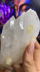 Bụi 3 tinh thể đá Thạch Anh Lemurian dính liền tự nhiên năng lượng chất nhọn vũ trụ mã 547