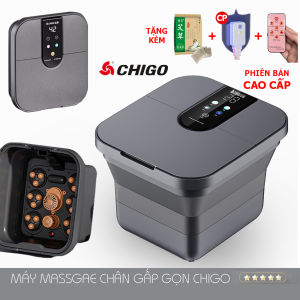 Bồn Ngâm Chân Massage CHIGO Gấp Gọn - Máy Ngâm Chân Hồng Ngoại Sục Khí 6 Con Lăn Tự Động - Máy massage chân