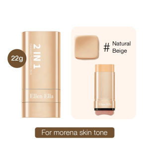 🎯 EllenElla 2-in-1 Concealer & Foundation Stick with Built-In Brush – Full Coverage Oil Control Waterproof Long-Lasting Base for Smooth Matte Finish & Shine-Free All-Day Look