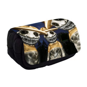 Zoonomaly double-layer flip cover pencil bag stationery bag childrens printed storage bag