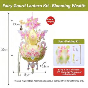 DIVATEN PP Mid Autumn Craft Lantern Gourd Shape Fairy Style DIY Gourd Lantern Handmade Decorative Lantern Mid Autumn Festival