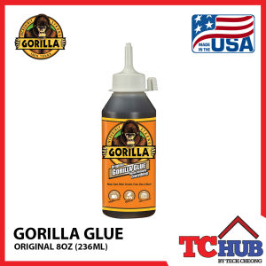 Gorilla Original Glue - 100% Waterproof/3X Expansion for Incredible Strength/Temperature Resistant/Paintable Indoor & Outdoor Craft and Repair (8Oz)