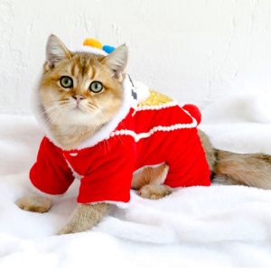 RAMPA Cartoon Dog New Years Clothing Breathable Soft Pet Sweater Fashion with Plush Dog Four Legged Clothes Spring Festival