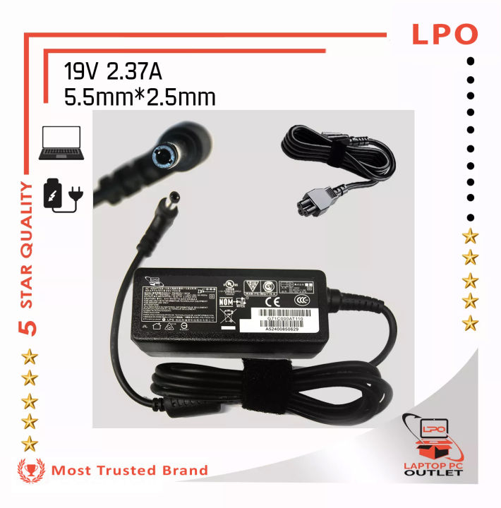 Lpo Laptop Charger Adapter 19v 237a 45w 55mm X 25mm Pa3822u 1ac3 Toshiba Libretto W100 And 0327