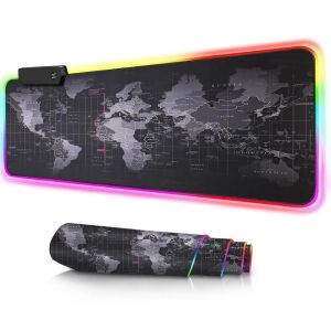 30*80cm World Map Mouse Mat New Design Gamer Computer Large Led Mousepad XXXL Custom Gaming RGB
