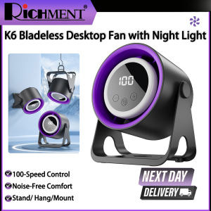RICHMENT Desktop Mini Fan with Long Battery Life USB-Powered Office Desk Fan Cooling Mini Fan for Student Dorms