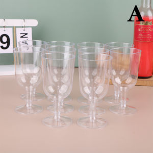 [Habilulu] 10Pcs Plastic Clear Champagne Cocktail Bar Cups Toasting Glasses Drinkware For Birthday Party Wedding Anniversary Festival