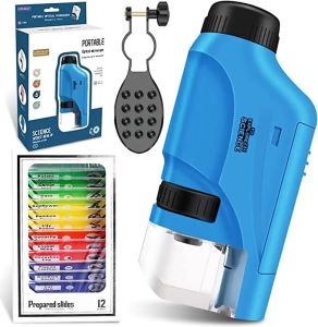 60-120X Mini Pocket Microscope Kit Lab Handheld Microscope With LED Light Kids Science Microscopes Battery Powered