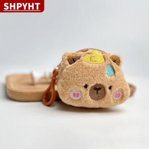 [COD] SHPYHT TOY Cute Cartoon Creative Capybara Plush Coin Purse Zipper Purse Keychain Small Headphone Lipstick Bag Mini Wallet Money Bag Gifts