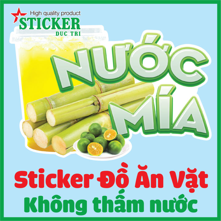 Sticker Rau Má Sticker miếng dán hình Nước Mía, Nha Đam, Rau Má, Sâm Lạnh, Sinh Tố ...