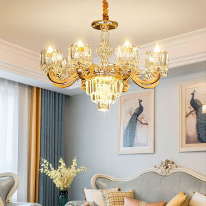 crystal Lightโคมระย้าคริสตัล โคมไฟห้องนั่งเล่น ห้องนอนของโรงแรม โคมระย้าคริสตัลยุโรป โคมไฟขายร้อน โคมไฟเปลี่ยนสี 3สี Ceiling Lights