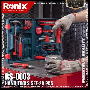 Ronix RS-0003 Hand tools set-20 PCS Multi-purpose household tool kit Made of high quality material forged at high temperature high strength high hardness durability corrosion resistance packed in a BMC compact carrying case for storage
