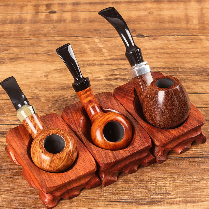 Red sandalwood solid wood pipe rack A retro decoration single bucket ...