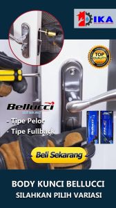 (GARANSI MEKANISME 25TH) Body Kunci Pintu BELLUCCI ORI100% ROLLER / FULLBACK LIDAH Komplit pasang-1 unit