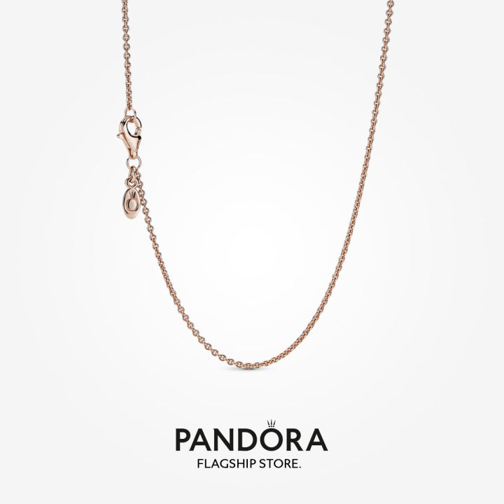 Pandora 14k Rose Gold Plated Classic Cable Chain (45cm) Sterling