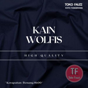 Kain Wolfis Navy Dongker Grade A Premium Tebal Exclusive Bahan untuk Gamis dan Hijab