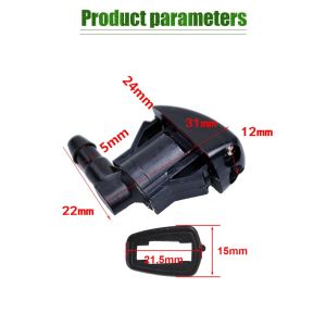 2PCS QUINTON Universal Windshield Washer Nozzle Cleaning Exterior Accessories Washer Jet Wiper Nozzle Fan Shaped Black Water Spray Jets Car Accessories/Multicolor