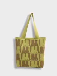 Large Capacity Flying Knit Tote Bag Original Design Miffy pattern knit Four Color Block Shoulder Handbag Knit Bag Handbag for student and shopping