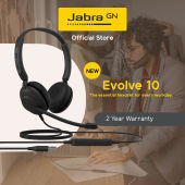 Jabra Evolve 10 Wired Business Headset with Microphone Professional Corded Office Headphones USB-A
