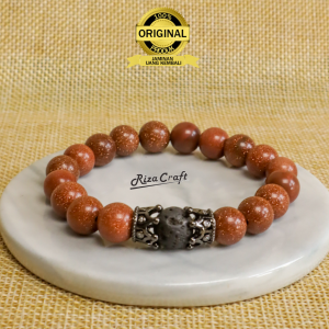 Gelang Afirmasi Penarik Penambah Rezeki Batu Alam Akik Pasir Emas Original Aesthetic Pria Wanita Keren