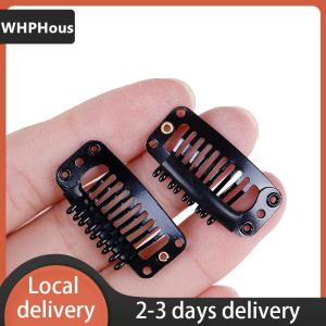 [COD] WHPHous Ship within 24 hours 10 100 Toupee wig clips snap clips w  rubber back hair extension black 9 teeth