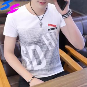 HY Mens Short-Sleeved T-Shirt 2021 Summer New Mens Trend Korean Version Of Pure Cotton Half-Sleeved Clothes Ttrendy Brand Wear